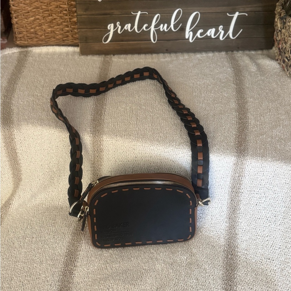 Ted Baker Black and Brown Leather Bag